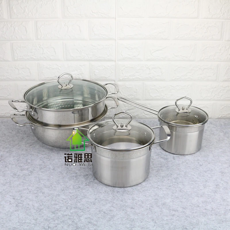 Stainless steel Korean six-piece pan multi-purpose non-stick kitchen set