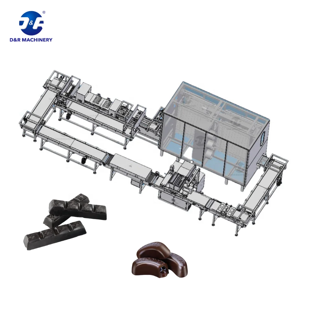Full Automatic Ball Chocolate One Shot Depositing Production Line with Double Depositor and 14 Layer Cooling Tunnel