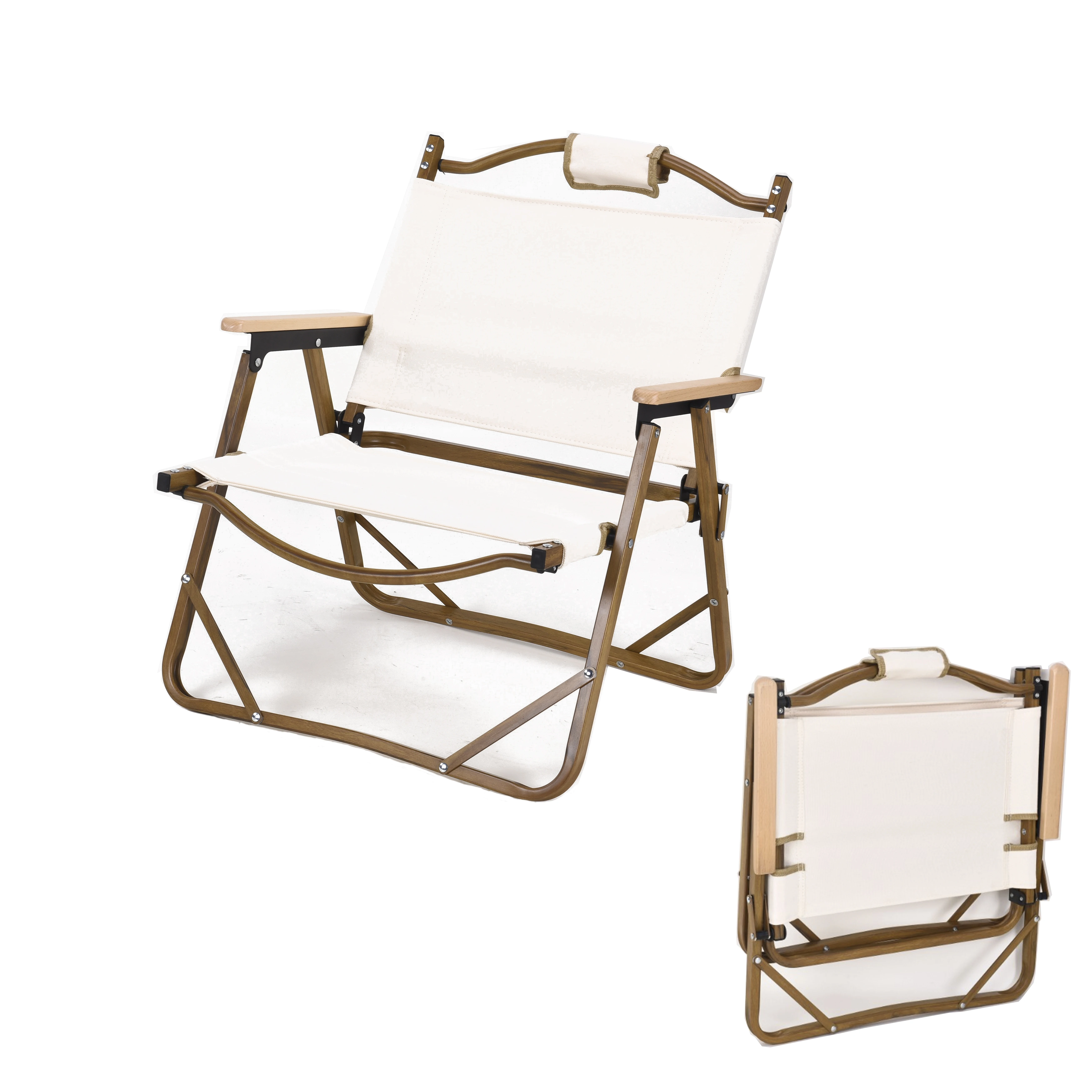 
Kingmax OEM outdoor metal double seat camp bench chair portable aluminum camping chair folding beach chair 