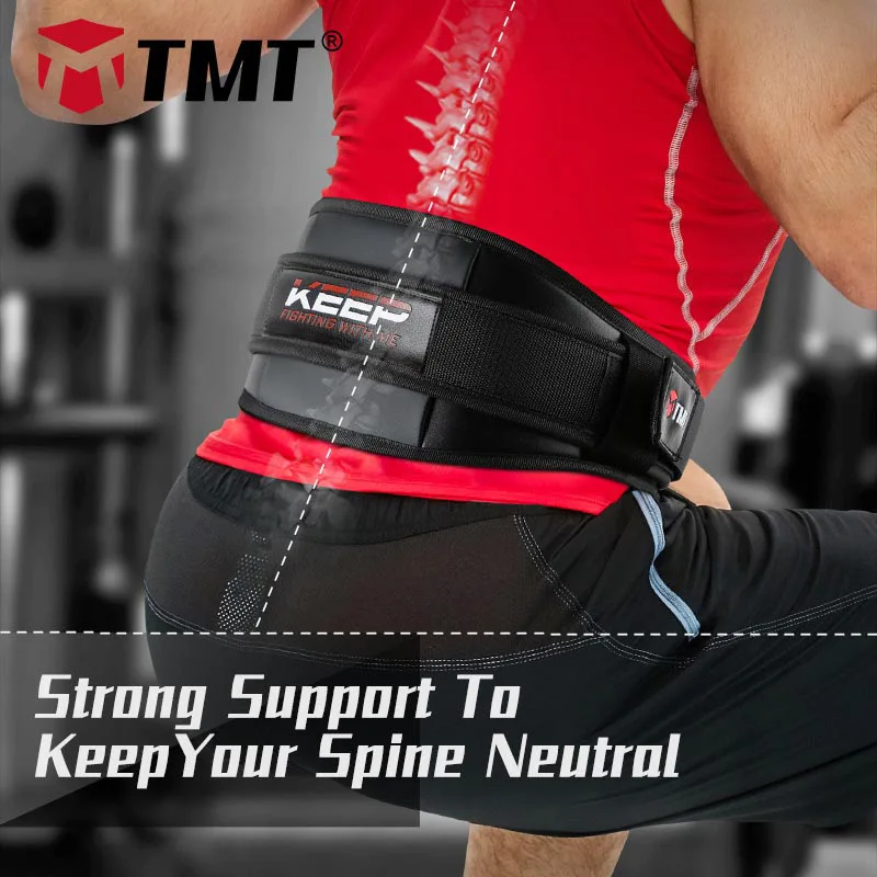TMT Weight Lifting Waist Back Support Belt Girdle for Gym Weights Fitness Powerlifting Dumbbells Training Lumbar Heavy Workout
