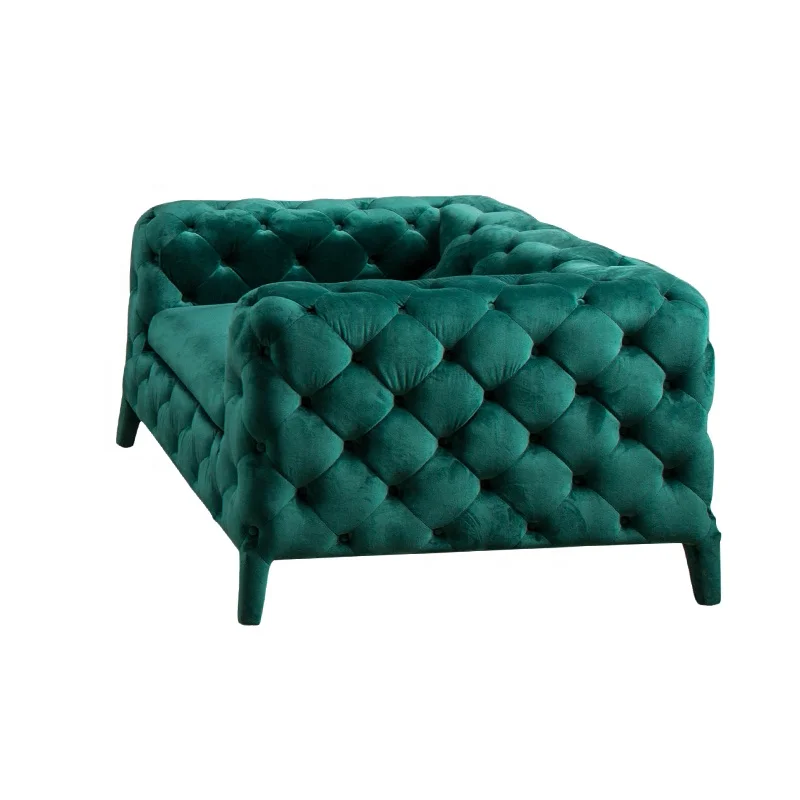 
Furniture Tufted Green Velvet Fabric American Chesterfield Sofa Set Venta De Muebles Designs Modern 