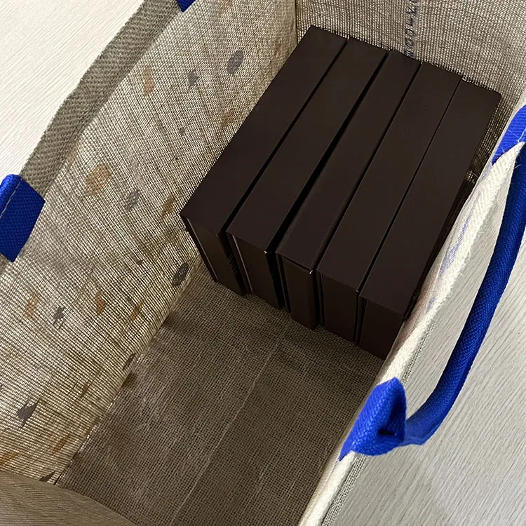 Cheap Custom Logo Printed Eco Recycle Natural Foldable Reusable Jute Burlap Linen Shopping Tote Bag