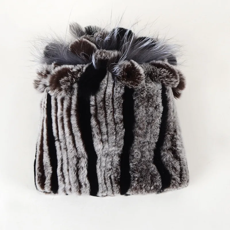 
Luxury soft winter warm wholesale real otter rabbit fur hat Winter hat keep warm Rabbit hair hat Condom Elastic 