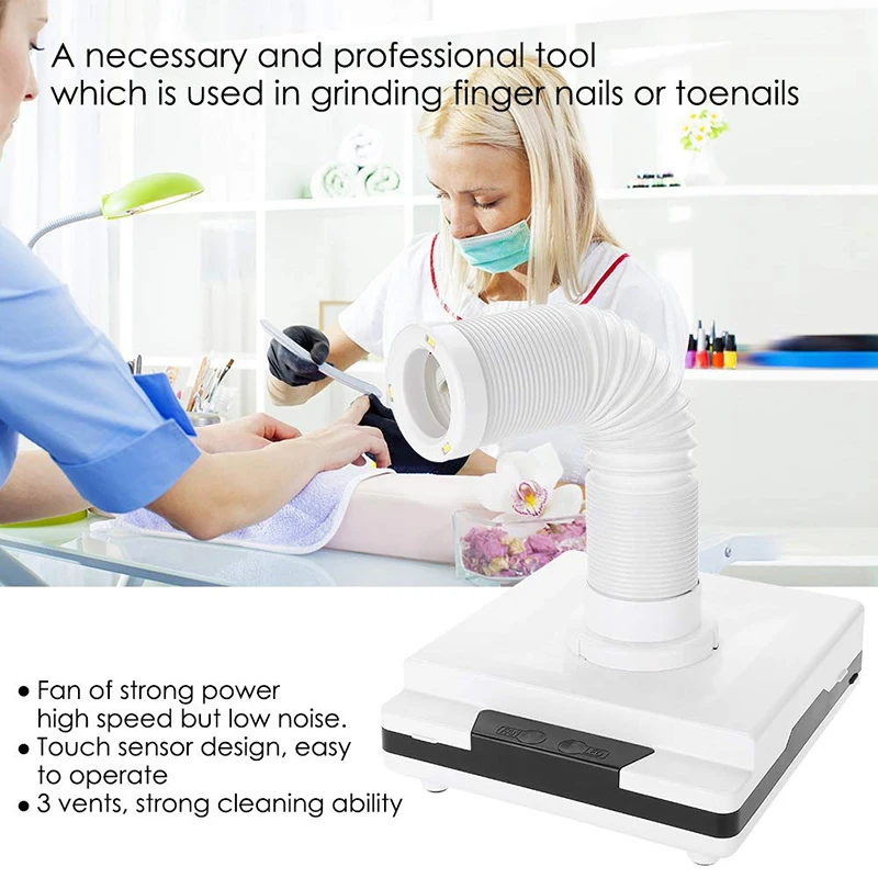 Hot Sale 60W Strong Suction Nail Dust Collector Fan Vacuum Cleaner Manicure Machine Salon Use