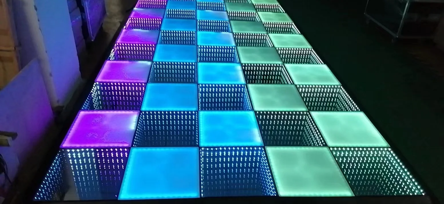 led 3d   infinite wireless mirror  magnetic dance floor  for events wedding party