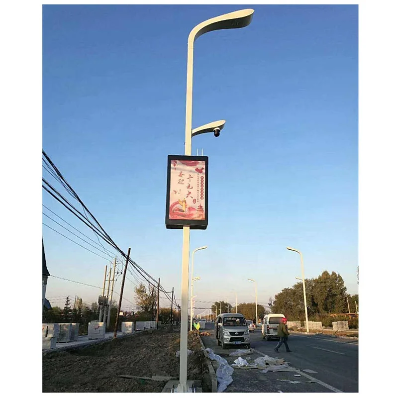 lighting smart display led screen street poles p6 outdoor pole poster led advertising screen