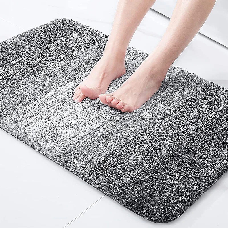 MZL Thicker Gradient Flat Pile Carpet Bathroom Doorway Absorbent Mats Bathroom Foot Mats Anti-Slip Mats