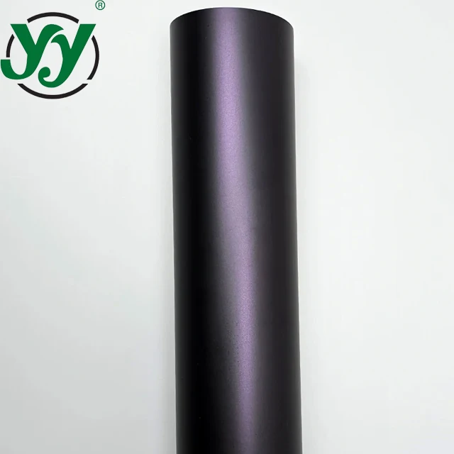 Ultra Metal Black Purple Vinyl Wrapping Film Car Skin Vehicle Wrapping Paper Show Purple With Water Stickers on CarBon Foil