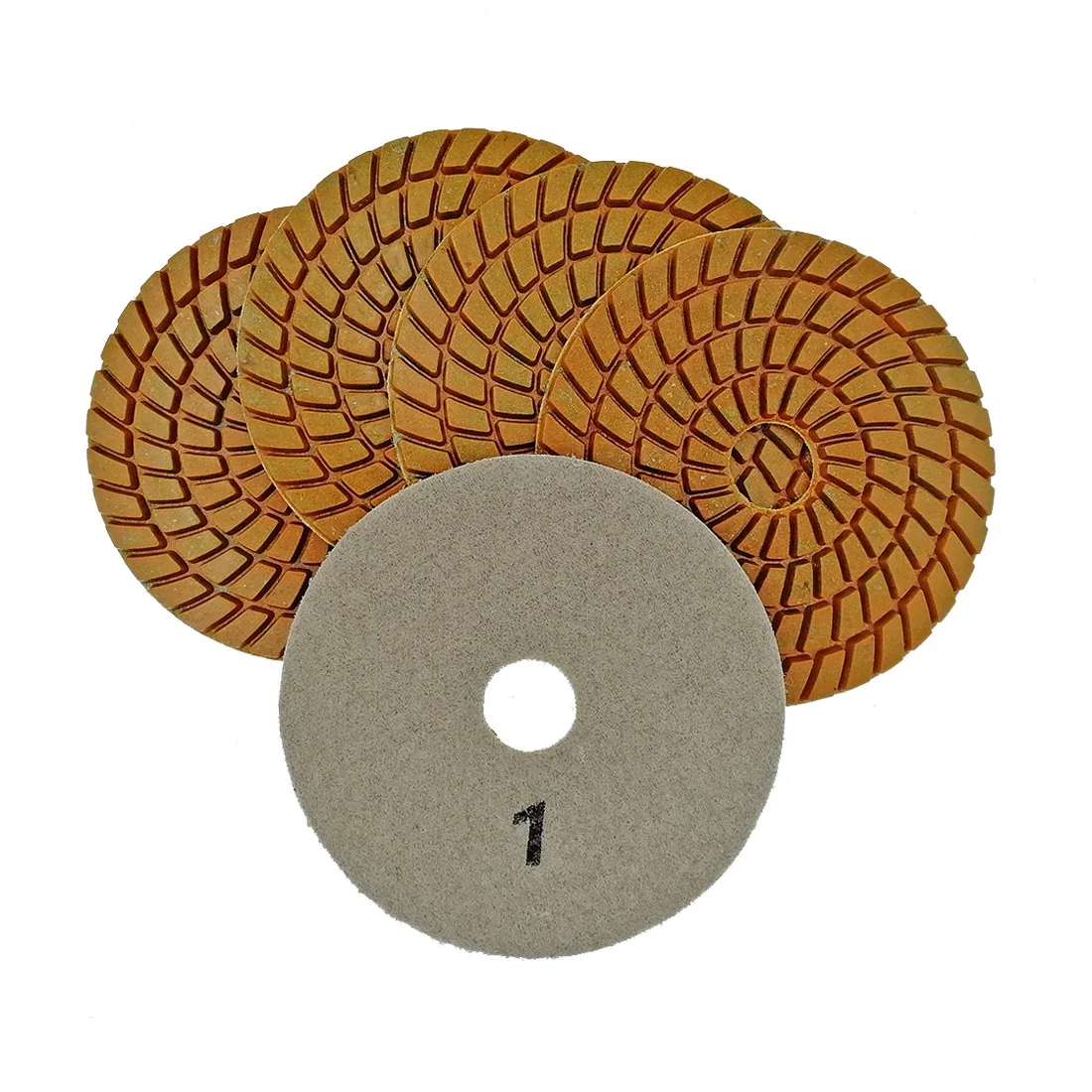 4 inch/100mm 5 Steps Diamond Flexible Wet Polishing Pad Polishing Disc Abrasive Tool for Granite Marble Stone Quartz