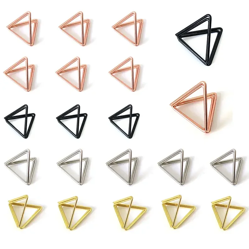 Iron Metal Triangle Shape Card Stand Paper Clip Note Seat Memo Clips Metal  Sticky Note Holder