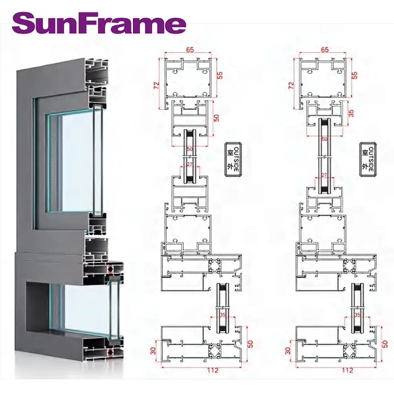 YongliSunFrame Modern Design Bi-Fold Aluminum Window Hanging Curtain NFRC/AAMA/AS2047 Certified Stainless Steel Magnetic Villas