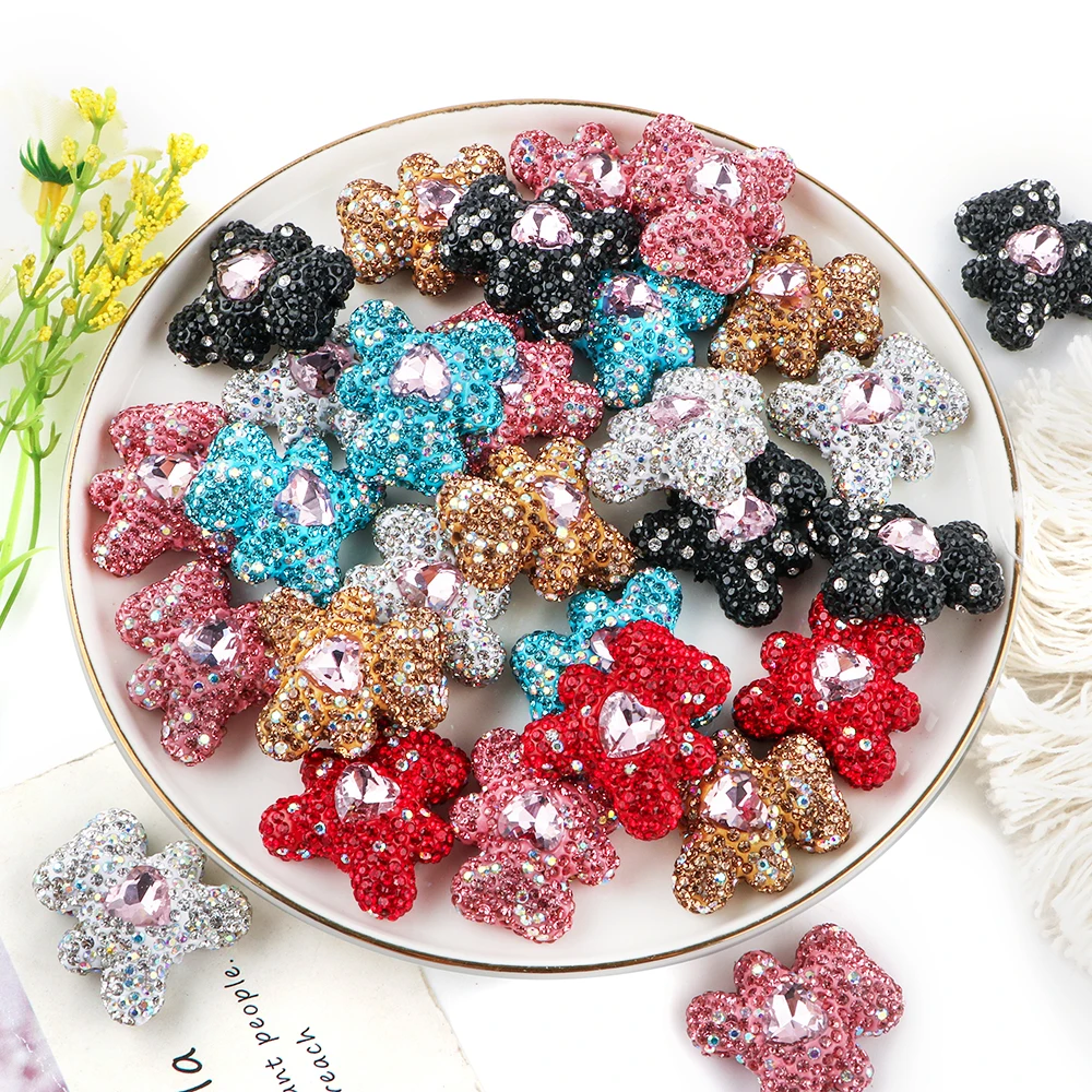 Fashion White Rhinestone Beads White Clay Beads Polymer Crystal Beads Clay For pen bag DIY jewelry phone chain accessories