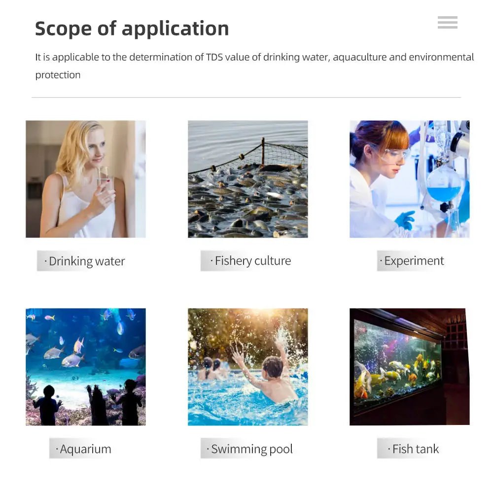 Portable water quality pH detector TDS detection