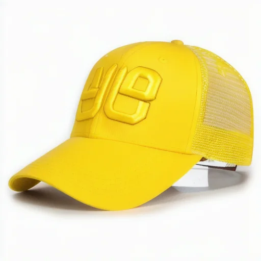 3D Customized Embroidered Logo Cap Manufacturer Custom 5 Panels Mesh Cap Curved Brim Structured Baseball Sport Cap