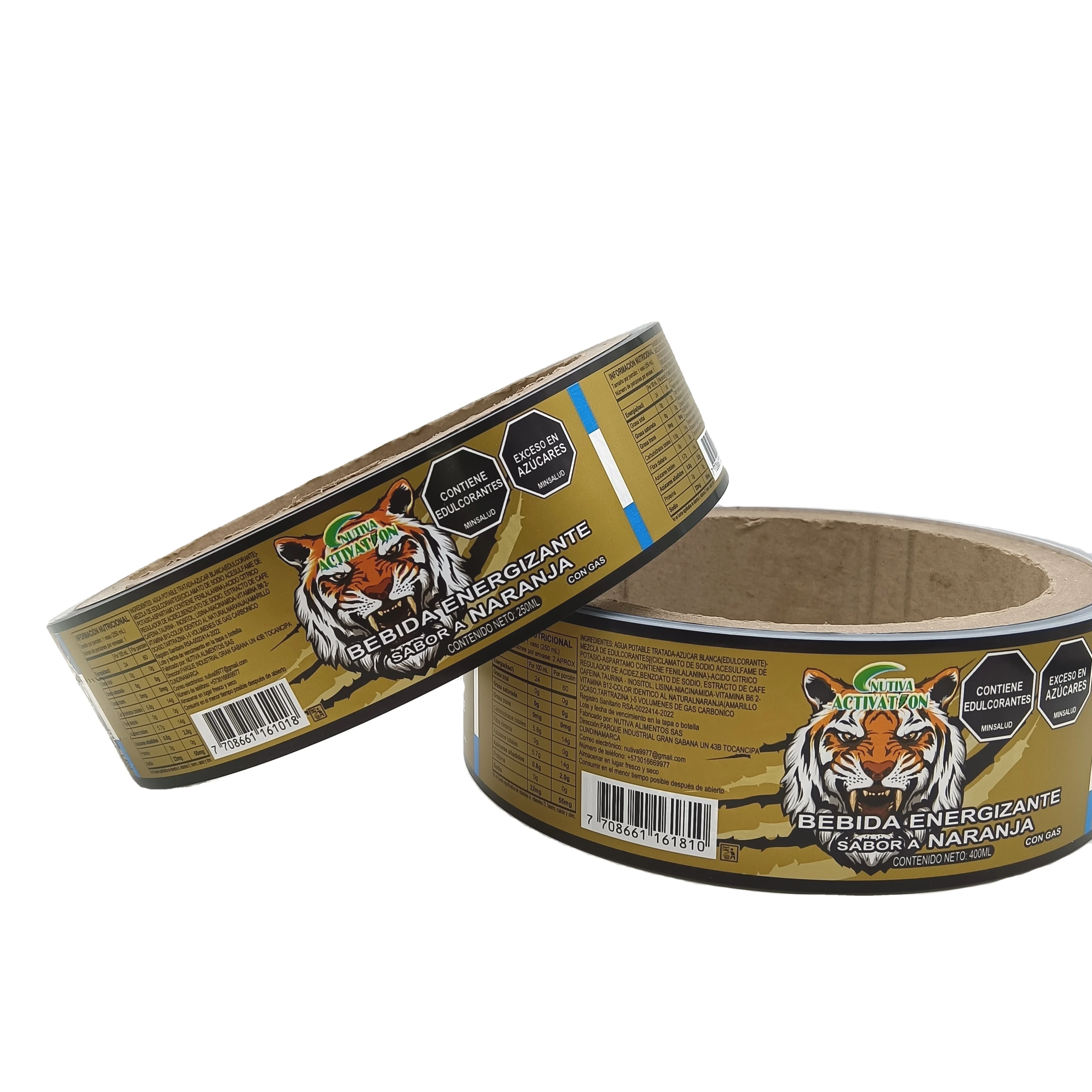 Custom Printed Logo Plastic Heat Shrink Film Roll PVC Shrink Sleeve Labels For Beverage Bottle