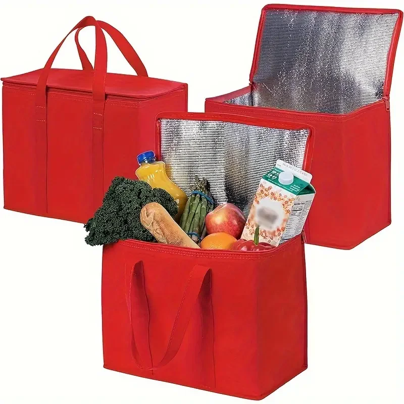 Custom Disposable Printed Portable Waterproof Large Wine Fish Beer Beach Non woven Insulated Ice Lunch Pp Nonwoven Cooler Bags