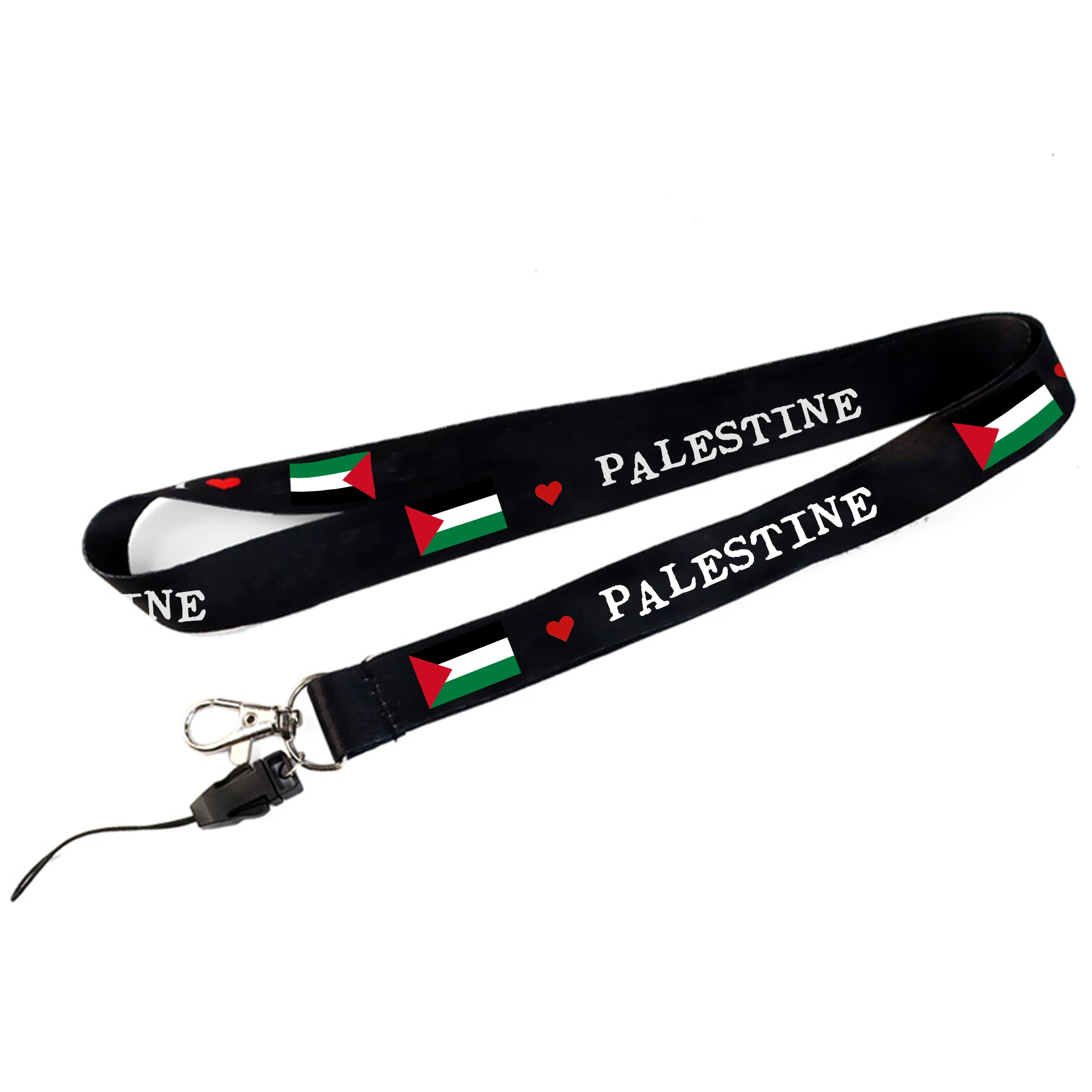 Cheap custom full color country flags palestine lanyard maker