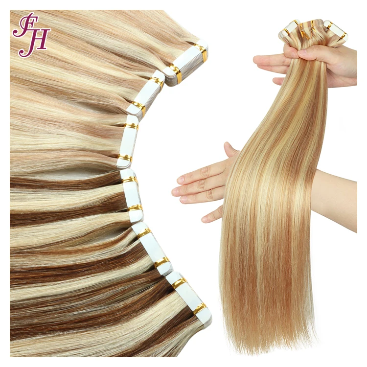 FH real russian hair tape in extensions  tape ins extension raw hair straight 24inch tape in hair extensions 100 gram