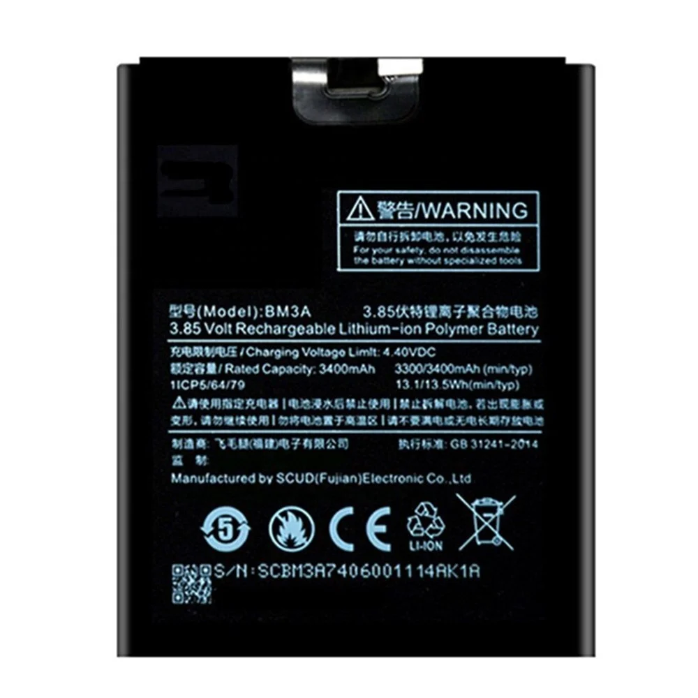 Аккумулятор BM3A для Xiaomi Mi Note 3 Оригинальные аккумуляторы мобильных телефонов Xiao 3300/3400 мАч запасные части ремонта