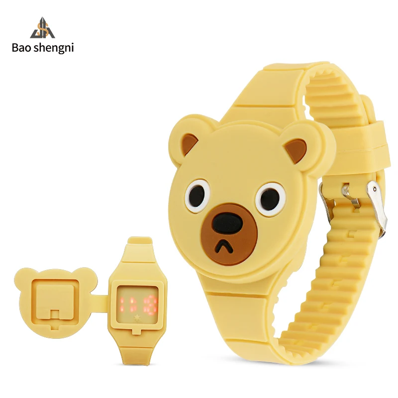 Cute Child  Animal Cartoon Kids Watch LED Silicone Digital Wrist Watch Kids Gifts Cheap Toy Watch