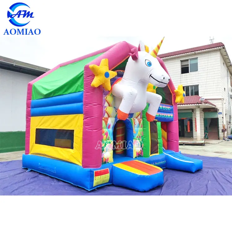 Cheap Durable Mini Unicorn Bouncy Castle Inflatable Bouncer Children Castle Air Trampoline Jumping Bouncer For Sale