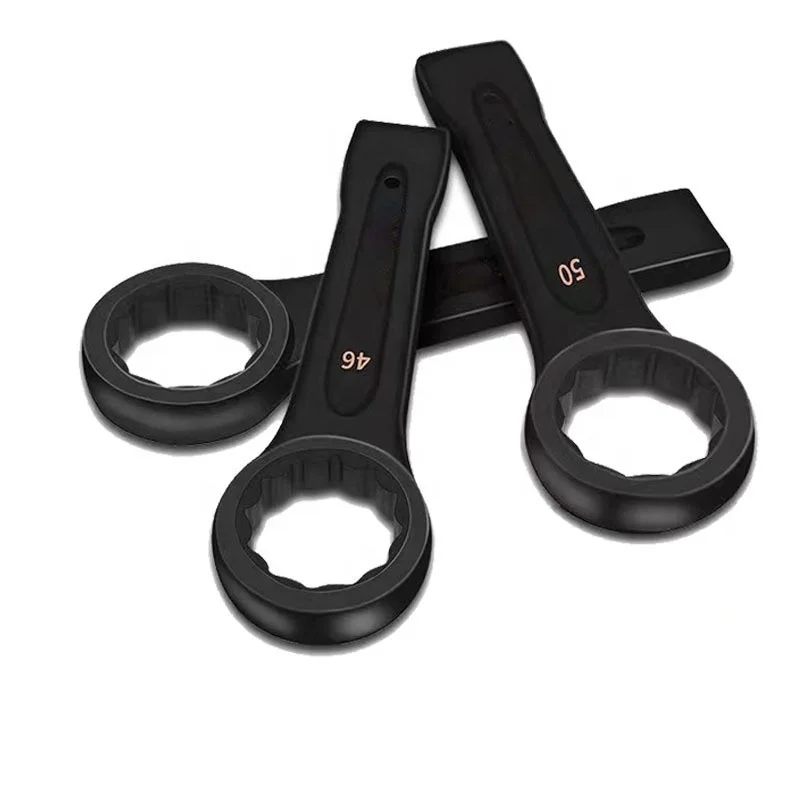 Striking Box Wrench ,Slugging Spanner Hammer Ring Wrench Heavy Duty C45 # Steel Drop Forged