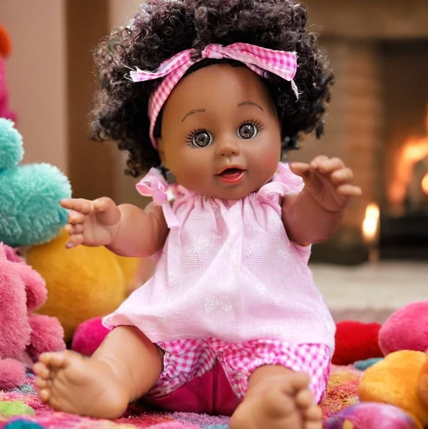 Fashion silicone african american reborn vinyl doll black dolls for kids black baby dolls