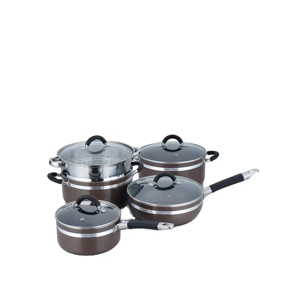 Pressed Aluminium Non-stick multi-function Cooking Pot with S/S Steamer Basket