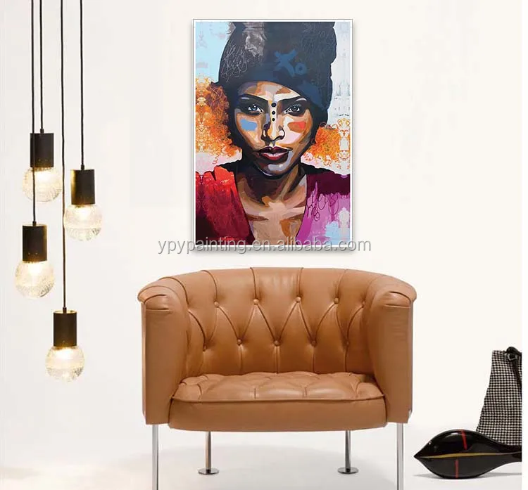 Wall Home Decor Modern African Women Art Figure Painting