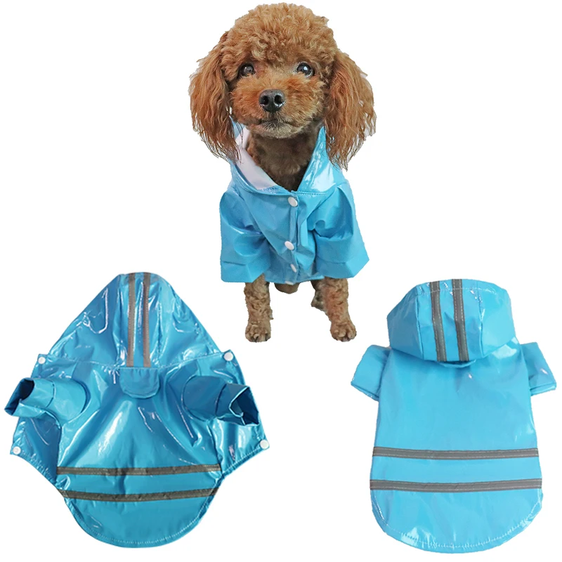 diy fashion blank hi vis reflective polyester winter pet jumpsuit dog raincoat hoodie clothes for europe dog apparel accessory