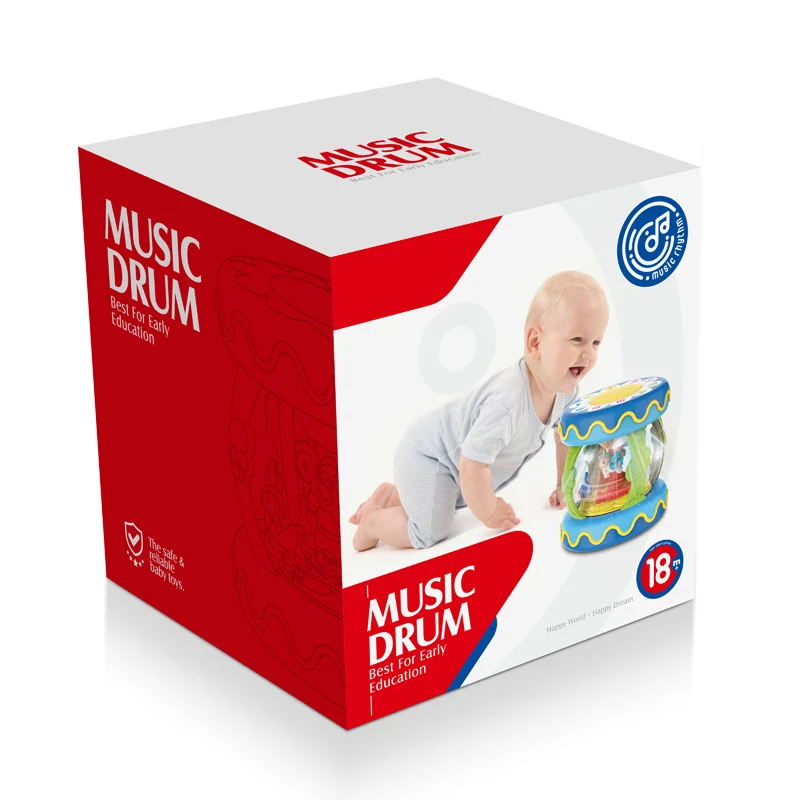 Kids Multi-Function Music Drum Instrument Toy Plastic Baby Electric Rotating Hand Beating Musical Drum Toys