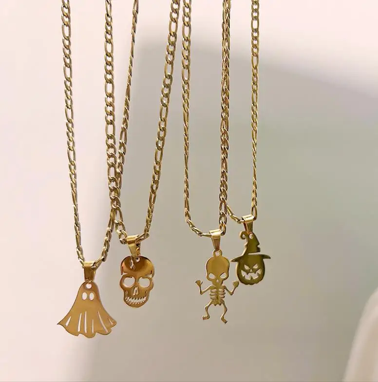 Halloween pendant stainless steel pendant necklace Titanium steel 18K gold collarbone chain hot style tend necklaces
