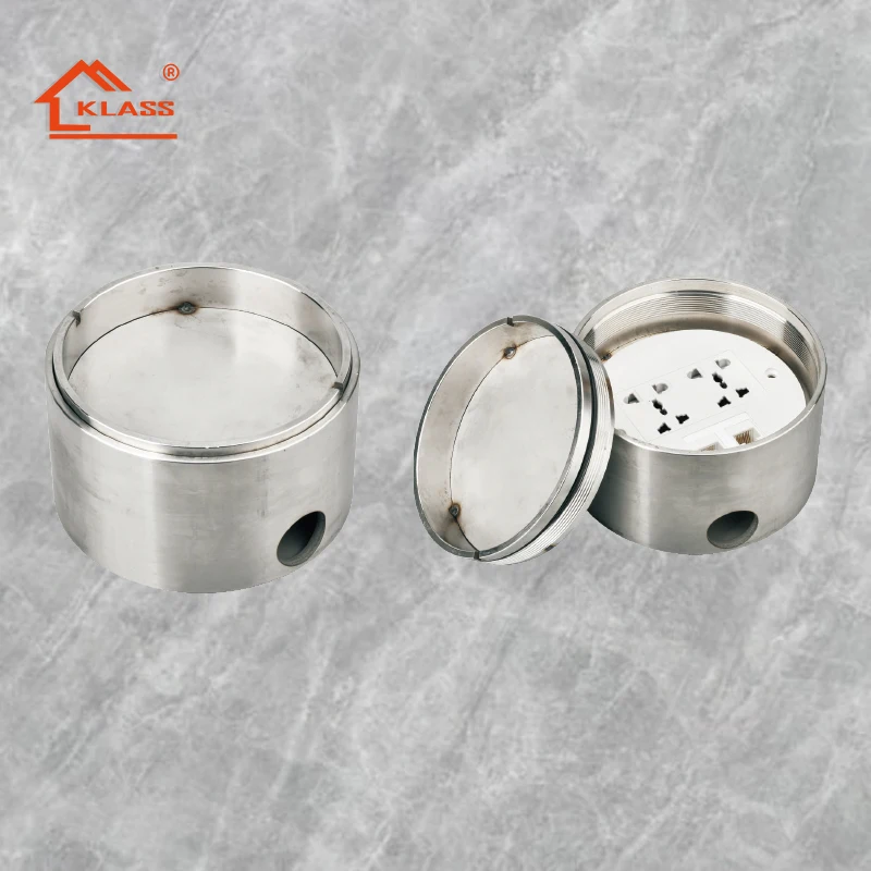 KLASS Stainless Steel Pop Up Floor Socket RJ45 / Electrical Power Ground Outlet Box With USB Data