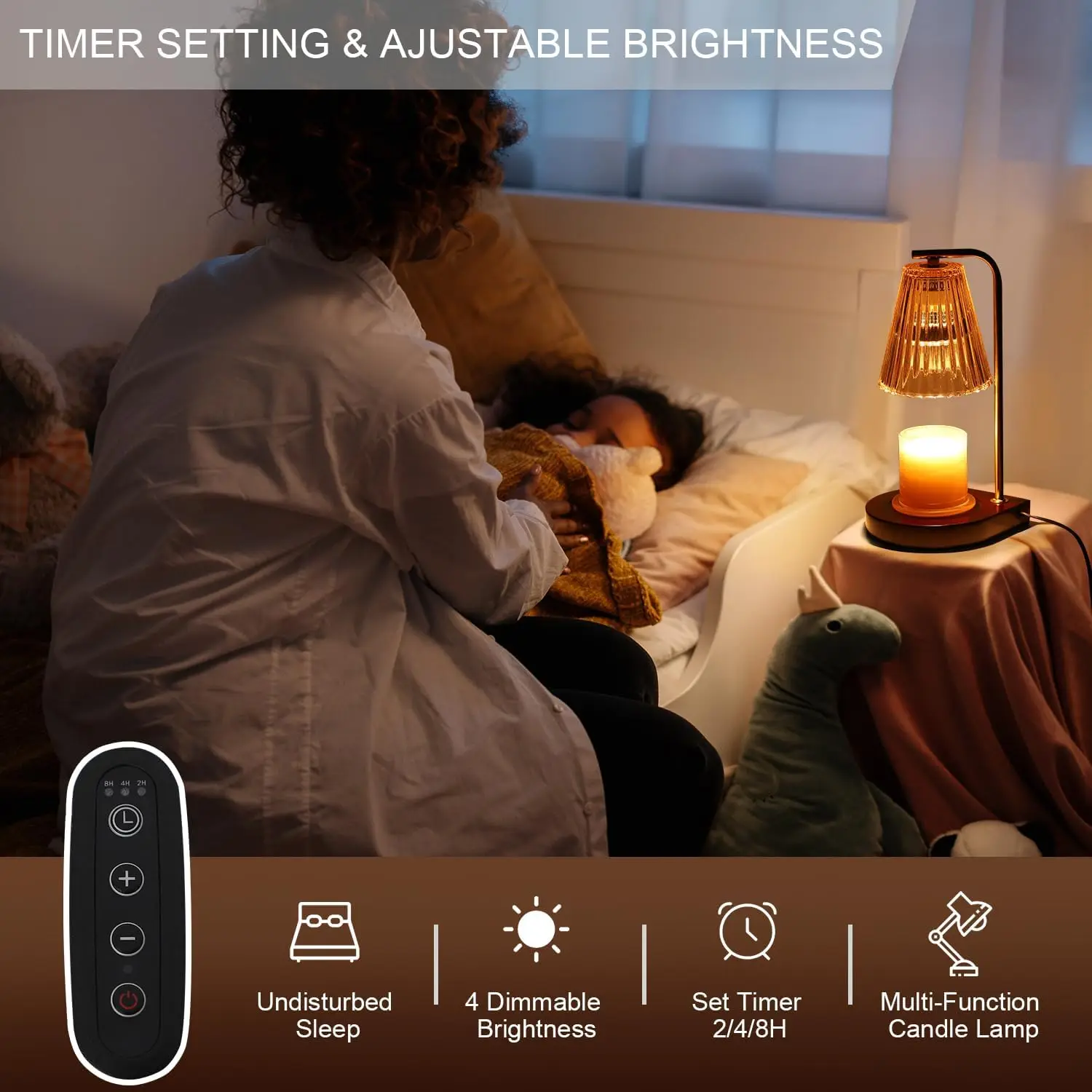 Scented Candle Essential Oil Enhances Fragrance, Dimmable Heating Retro Candle Lamp