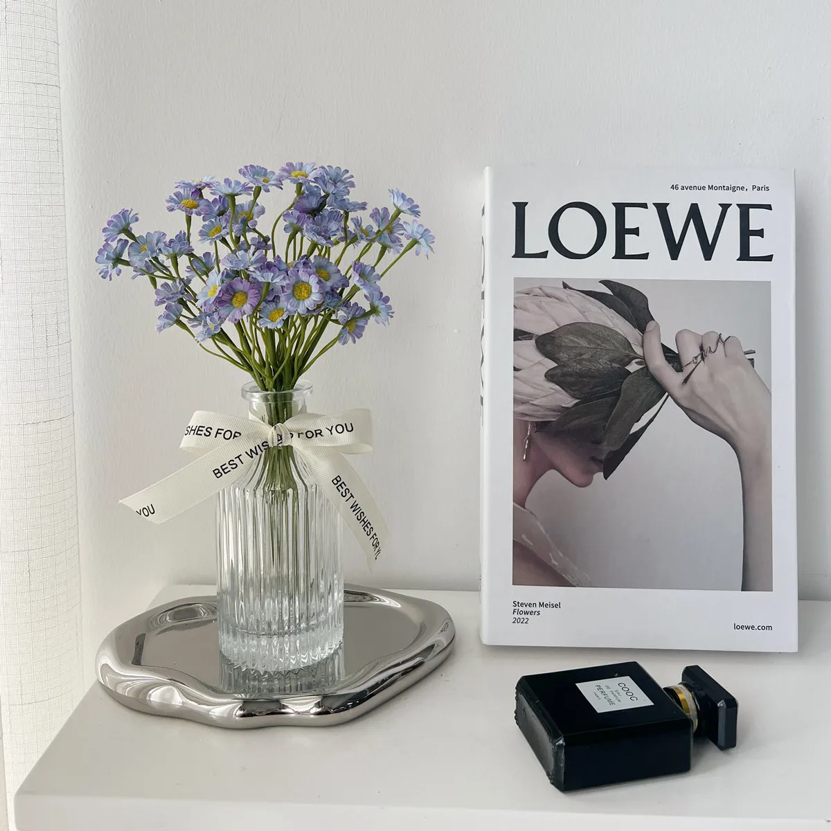 Artificial flower daisy silk flower bouquet 26cm mini blue daisy wedding decoration vase flower daisy