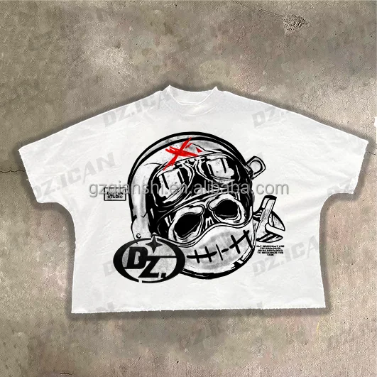 Custom streetwear High Quality whiteCotton heavyweight t-shirt Manufacturer Drop Shoulder Oversized screen print T shirt For Men