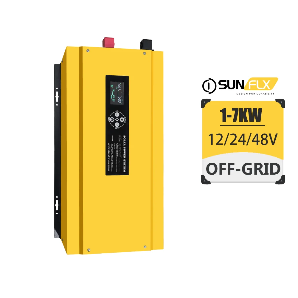 Sunflx 24v 48v solar air conditioner hybrid inverter charger 3kw 4kw 7kw 48v mppt low frequency 6kw off grid solar inverter 5kw