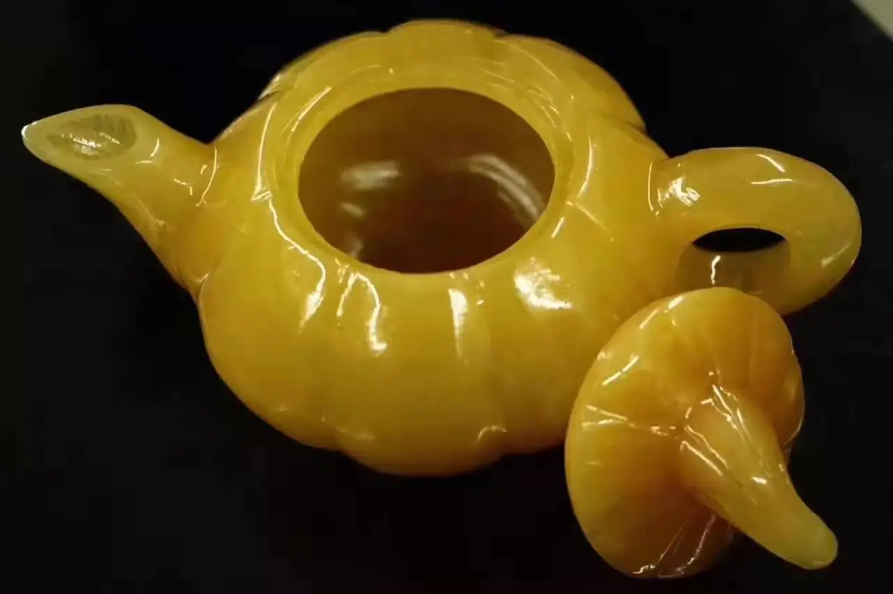 Wholesale high quality natural yellow jade  hand made tea set  for gifts