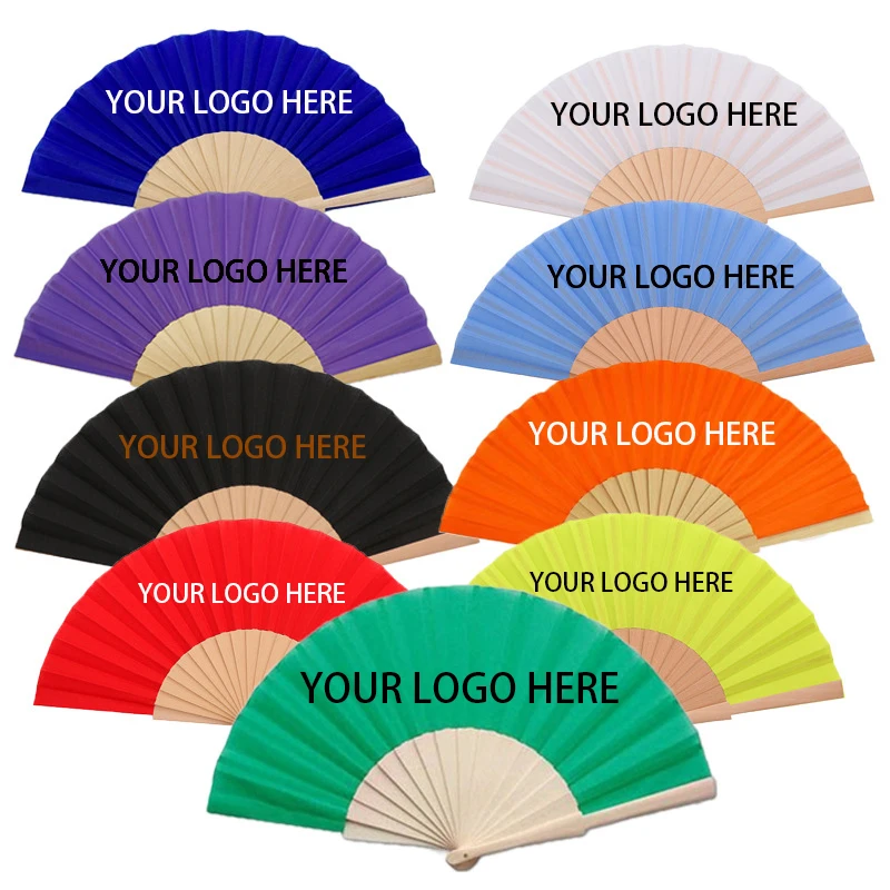 Personalized Foldable Bulk Wooden Hand Fan Custom Printed Wood Crafts Music Festival Fan
