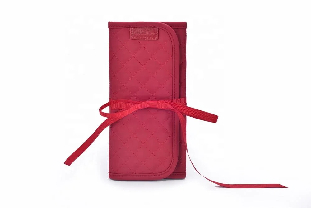 New Product Mini portable velvet jewelry pouch travel organizer fancy luxury leather jewelry case roll up bag