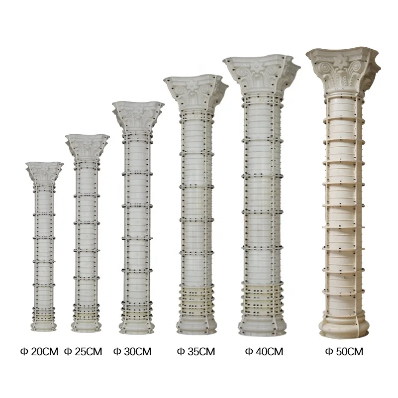 concrete mold casting decorative round pillar adjustable plastic column construction precast pile cylinder post moulds for sale