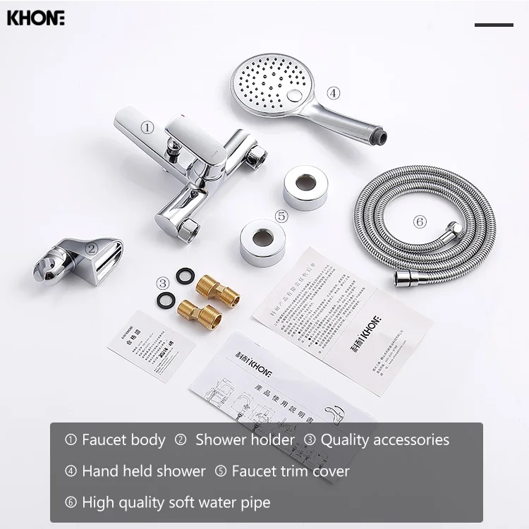 Brass Chrome wall Shower bathroom shower faucet high quality copper bath & shower faucets