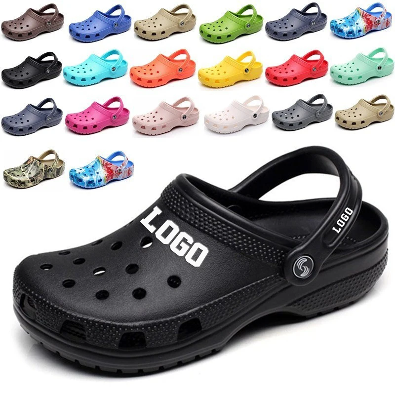 Design Men Women Eva Full Printed Custom Croc Sandals Clogs Gardening Shoe Black White Clog Shoes Unisex Custom Logo