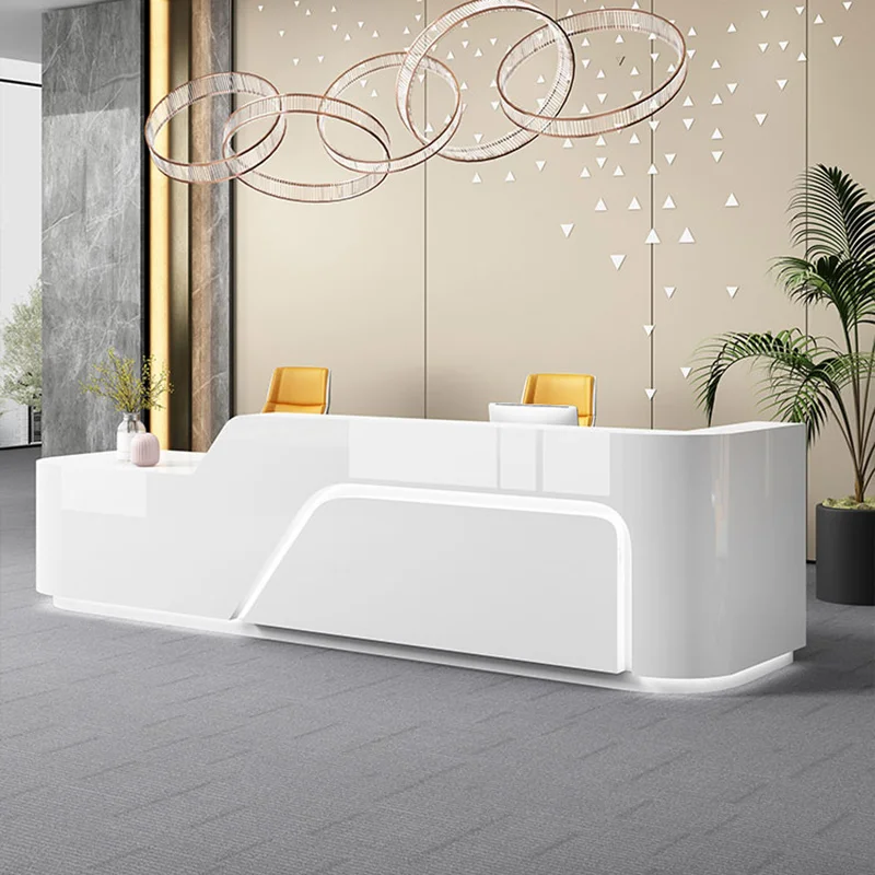 Beauty front desk reception counter high gloss small reception desk modern