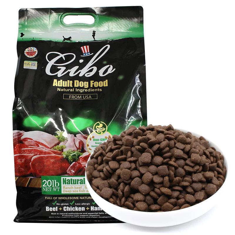 Factory Price high protein nutritious 20kg adult dog food fresh meat pure natural dried dog food