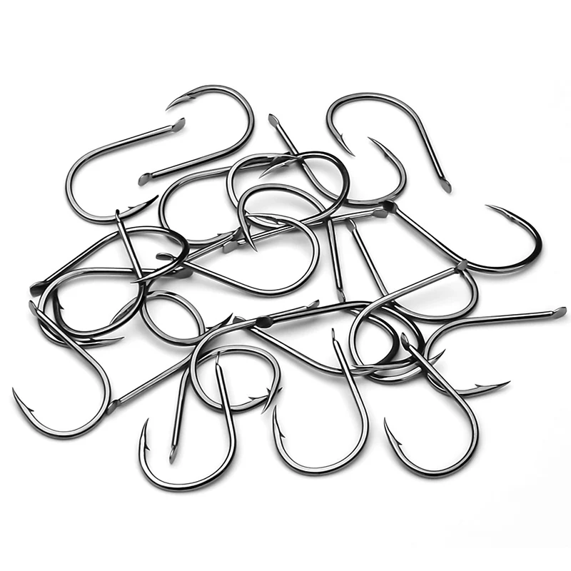 Rocklure 3#-15# 100pcs/box Fishing Hook High Carbon Steel Barbed Hooks For Saltwater And Freshwater
