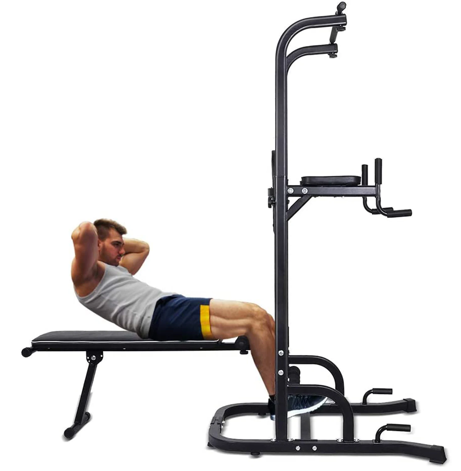 Hot Multifunction Pull up Tower Adjustable Height High Strength Dip Station Fitness Pull Up Tower With Sitting Bench