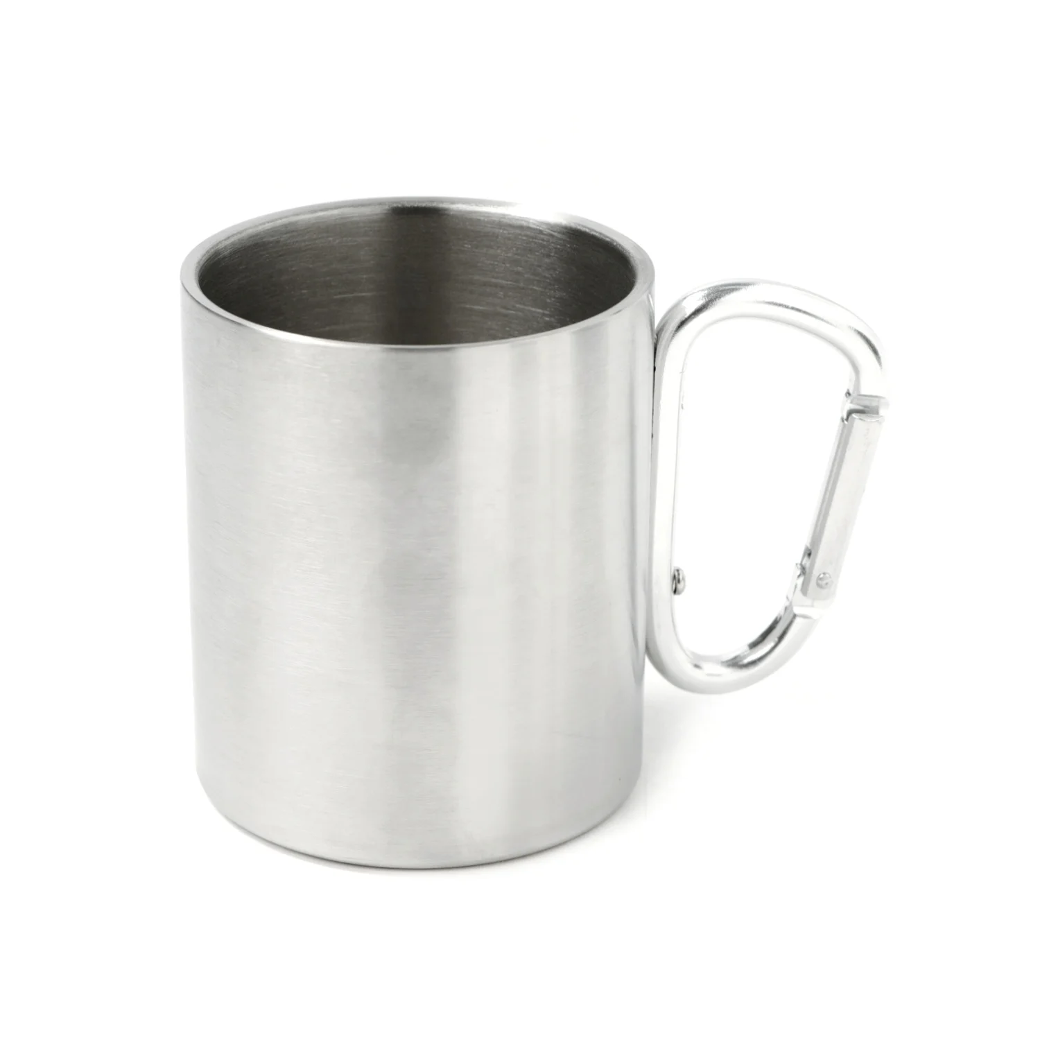 304 Stainless Steel Mugs Carabiner Handle Compact Camping Cup with Hook Lightweight 12 oz Patrol Camping Mug