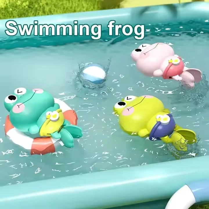 Newly Designed Cute Spring Frog Bathtub Floating Water Toy Baby Bath And Bathing Game