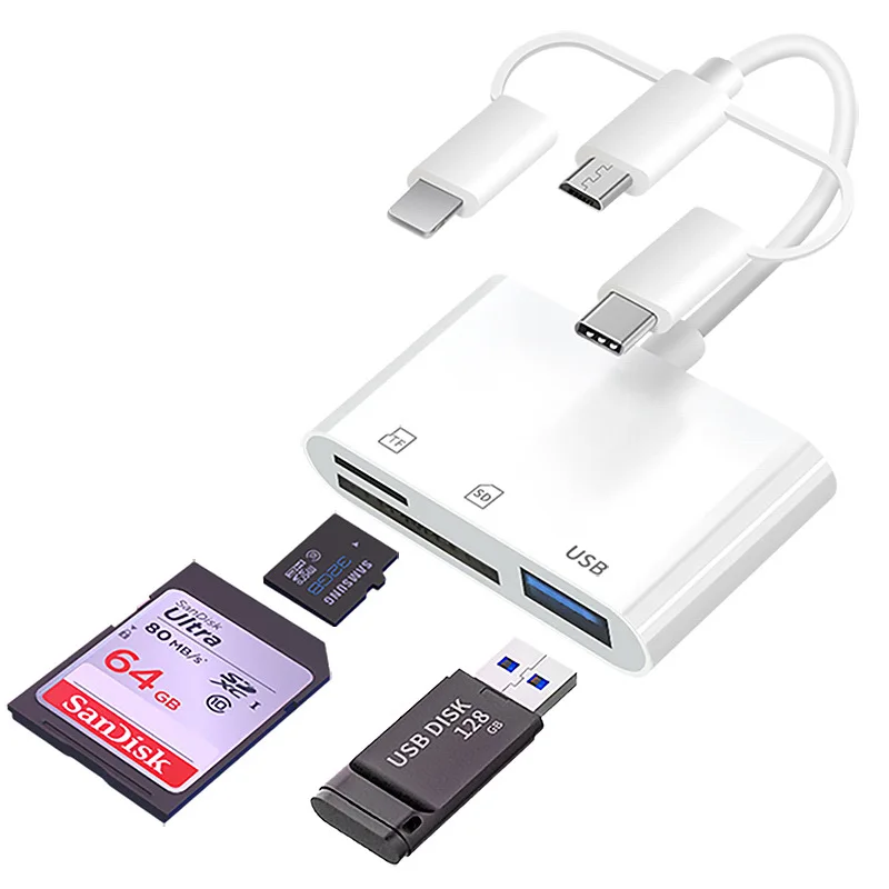 smart sd memory type c micro ic 3 in 1 card readers adapter usb 3.0 otg Camera for New Pad Pro MacBook Pro